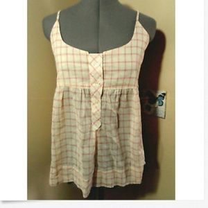 JOE'S for The Buckle Gingham Plaid Spaghetti strap Tank Top S Pink cowgirl wear